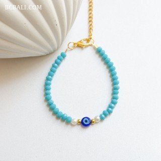 Handcrafted Evil Eye Crystal Beads Bracelet Premium Handmade Design